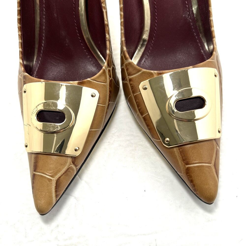 Coach Women’s Alligator Print Pumps Size 8.5 Brown - Picture 5 of 7